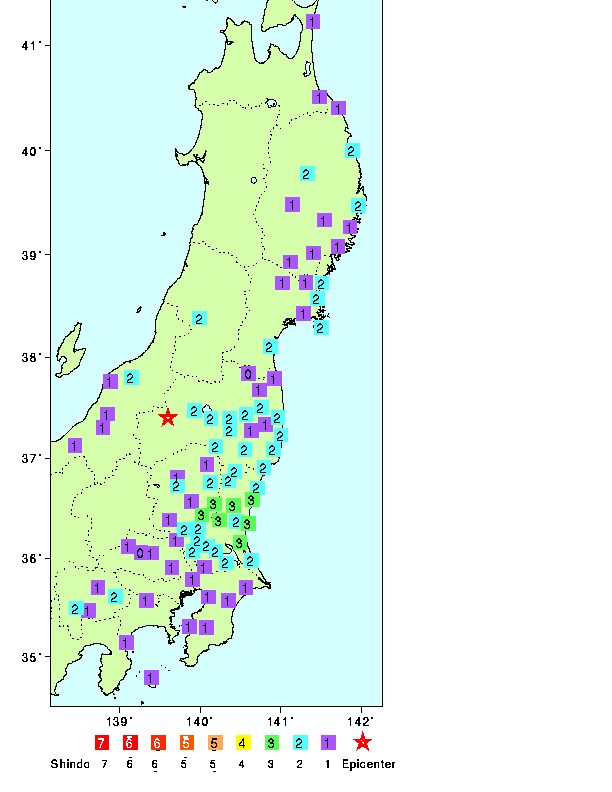 Informations of recent Earthquakes