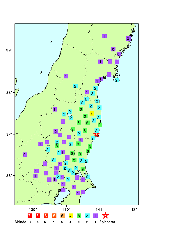 Informations of recent Earthquakes